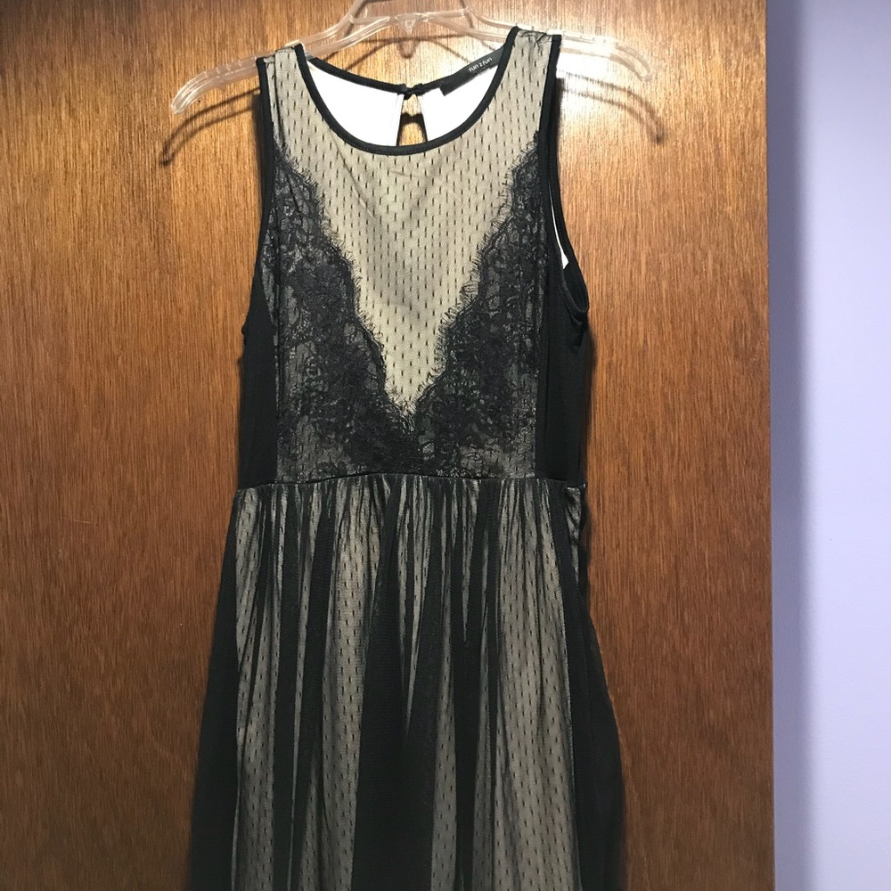 Black and beige dress